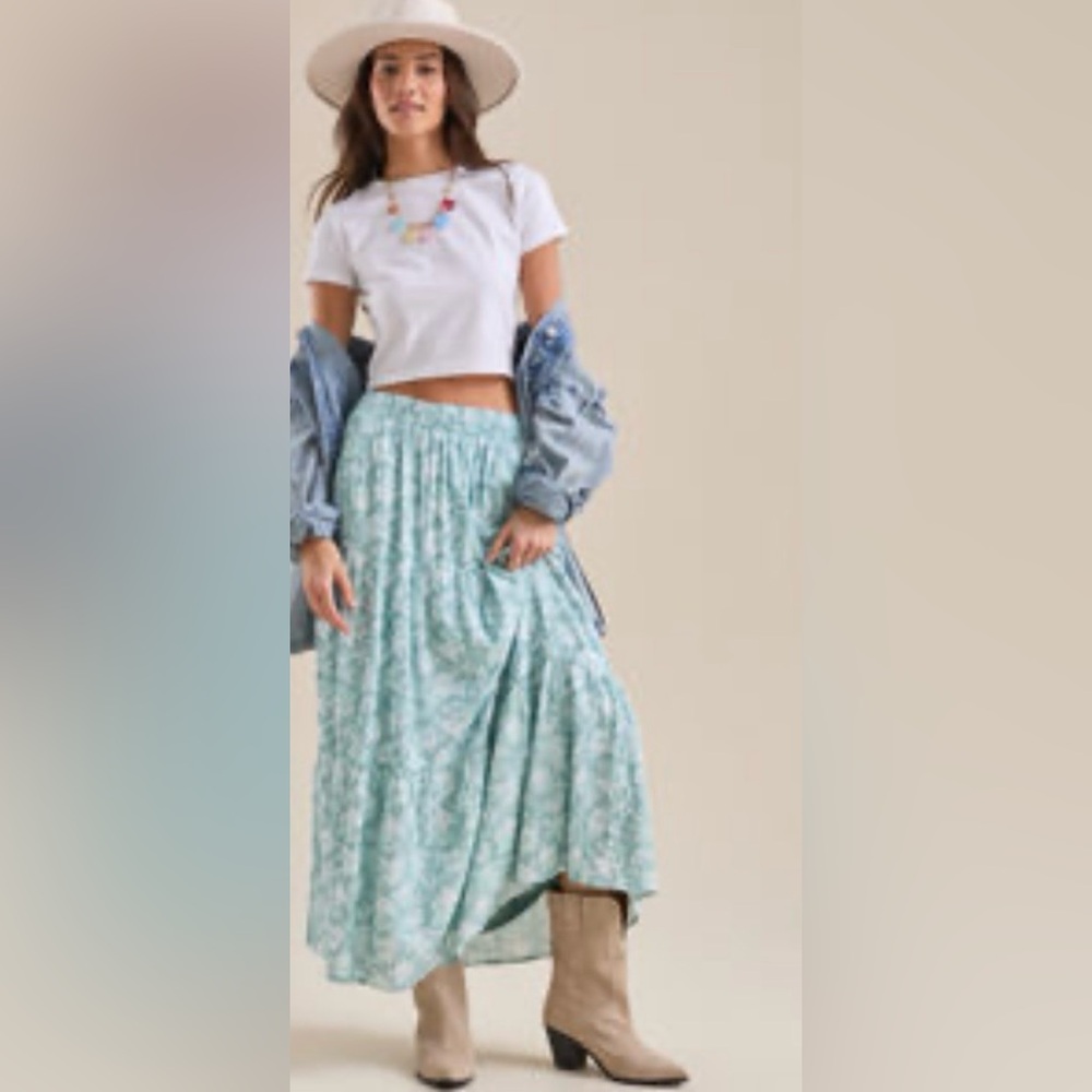 NWOT Altar'd State Calsi Floral Midi Skirt